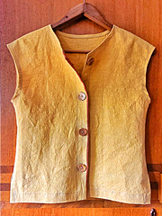 Damen-Bluse aus Ramie in Gelb Damen-Bluse aus Ramie in Gelb