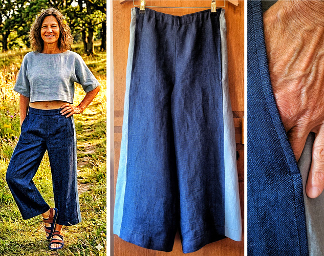  Sommerhose aus Fischgrat-Leinen 