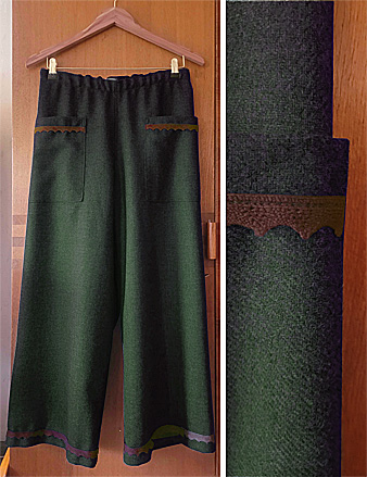  Tuchhose aus Shetland-Wolltuch mit großen Taschen 