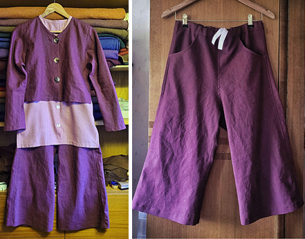  5/6 Sommerhose aus Leinen/Ramie 