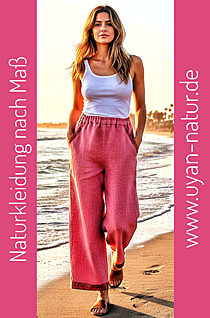  Video Damenhose aus Leinen in Crash-Optik 