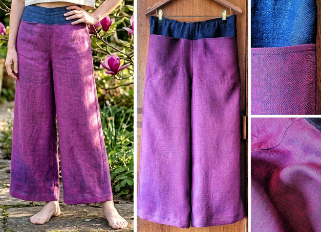  Sommerhose aus Leinen mit geraden Einschubtaschen 