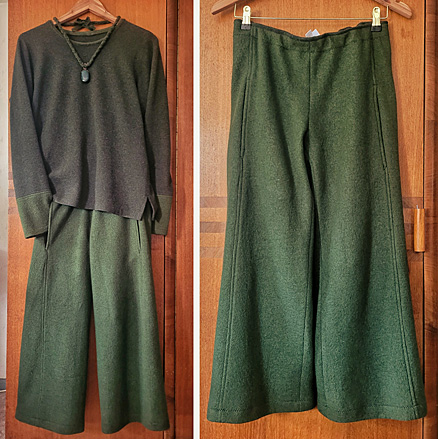  Marlene-Hose aus Wirkloden in Gr&uuml;n 