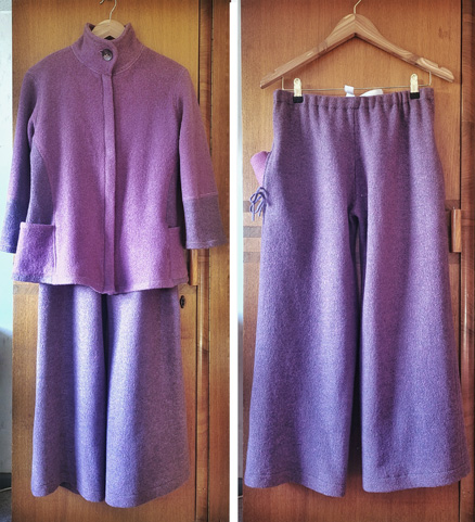  Marlene-Hose aus Wirkloden in Flieder 