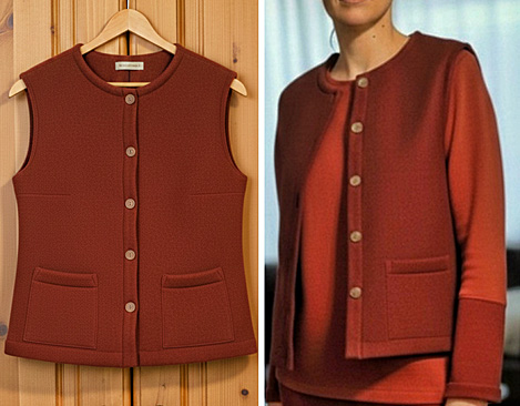  Kurze Damenweste aus Schurwollfleece 