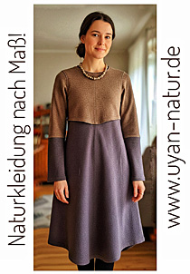  Video zweifarbiges Kleid aus Wolljersey 