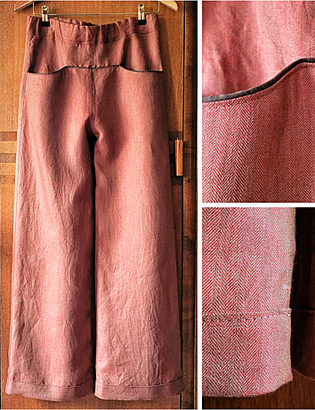 Unisex-Leinenhose mit Paspeltschen