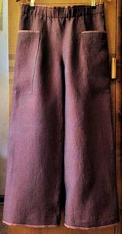  Unisex-Leinenhose mit aufgesetzten Taschen