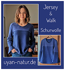  Video Zweifarbiger Pullover aus Wolljersey und Wirkloden 