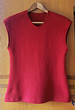  Damen-Top aus Wolljersey in Rot 