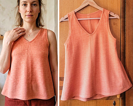  Damen-Top aus leichtem Wolljersey 